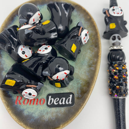 240.  black nightmare halloween beads