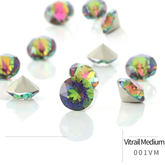 50pcs Crystal Stones Round Shape DIY Accessories Pointback Glass Strass 4mm Small Size Glue On Nails Rhinestones Crystal Rivoli