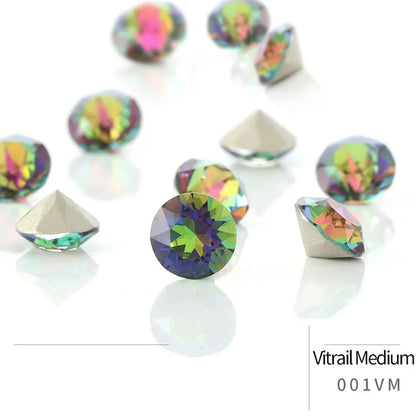 50pcs Crystal Stones Round Shape DIY Accessories Pointback Glass Strass 4mm Small Size Glue On Nails Rhinestones Crystal Rivoli