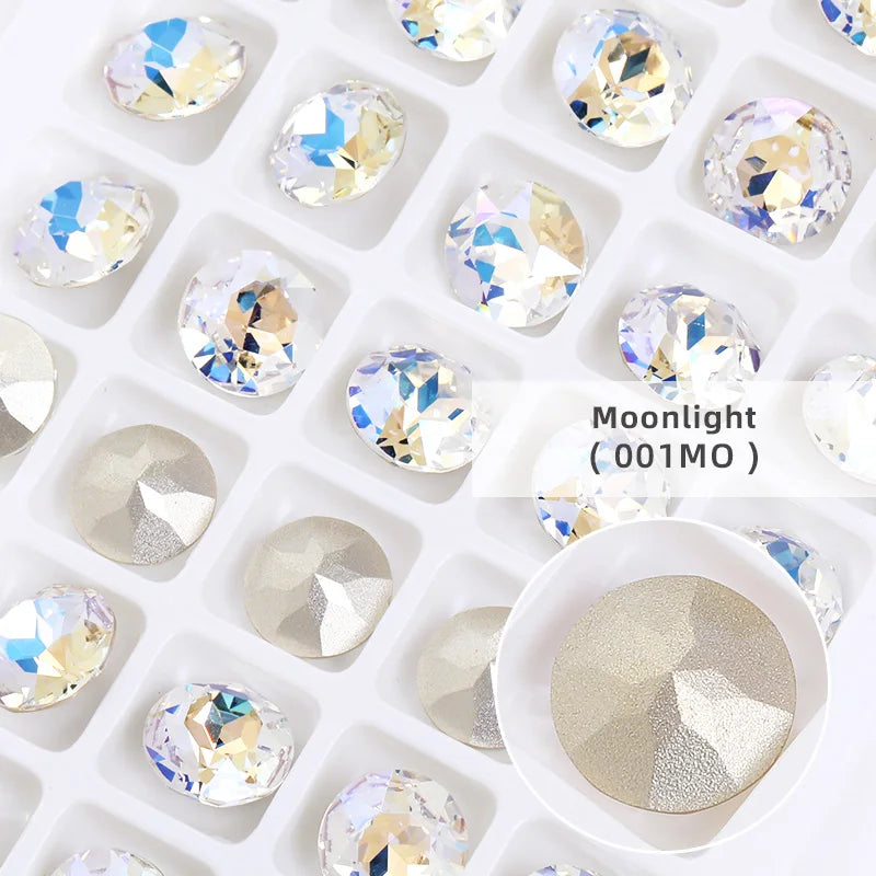 8mm Round Rhinestones Pointback Crystal Strass Garments Decoration DIY Rhinestones Glue On Bags Wedding Dress Decoration Stones