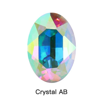 Oval Rhinestones Piontback Nail Art Rhinestones K9 Glass Strass Crystal Glue on Clothes Crystal Beads