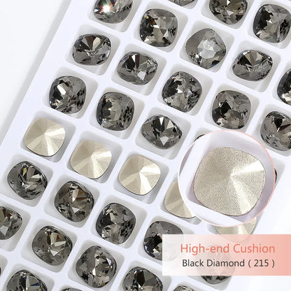 K9 Glass Crystals Crafts Pointback Loose Stones Square Crystals For Clothes Bags DIY Jewelry Decoration Garments Strass