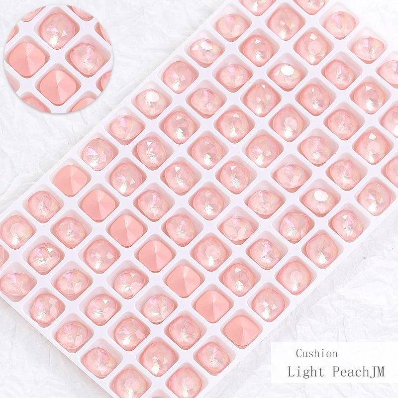 Square Shape Nail Stones Korean Style Nail Art Glass Crystals New Design Mocha Color Rhinestones Pointback Rhinestones