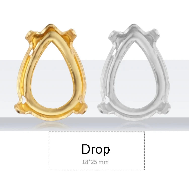 Drop Copper K9 Empty Claw Settings for Fancy Stones Golden Round Rhinestones Claw Silver Gold Firmly Set Rhinestones Base Claw