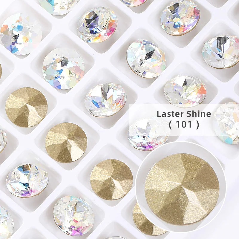 8mm Round Rhinestones Pointback Crystal Strass Garments Decoration DIY Rhinestones Glue On Bags Wedding Dress Decoration Stones