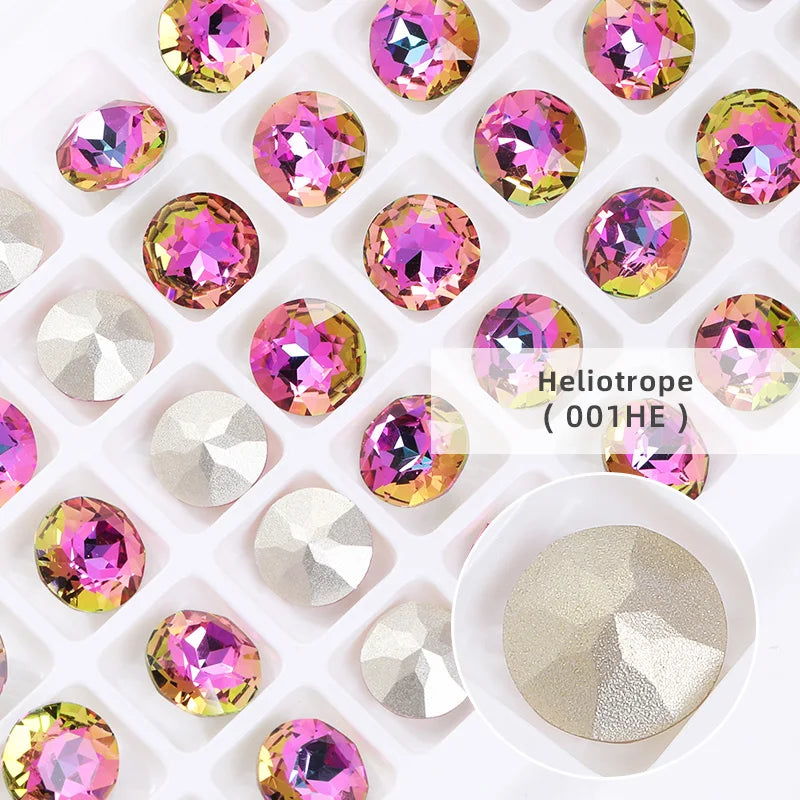 8mm Round Rhinestones Pointback Crystal Strass Garments Decoration DIY Rhinestones Glue On Bags Wedding Dress Decoration Stones