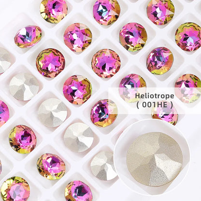 8mm Round Rhinestones Pointback Crystal Strass Garments Decoration DIY Rhinestones Glue On Bags Wedding Dress Decoration Stones