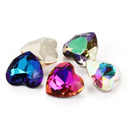 Heart Rhinestones Crystals Handcrafts DIY Rhinestones For Clothes Bags Glue On Nails Glass Strass Crystals 27mm crystal beads