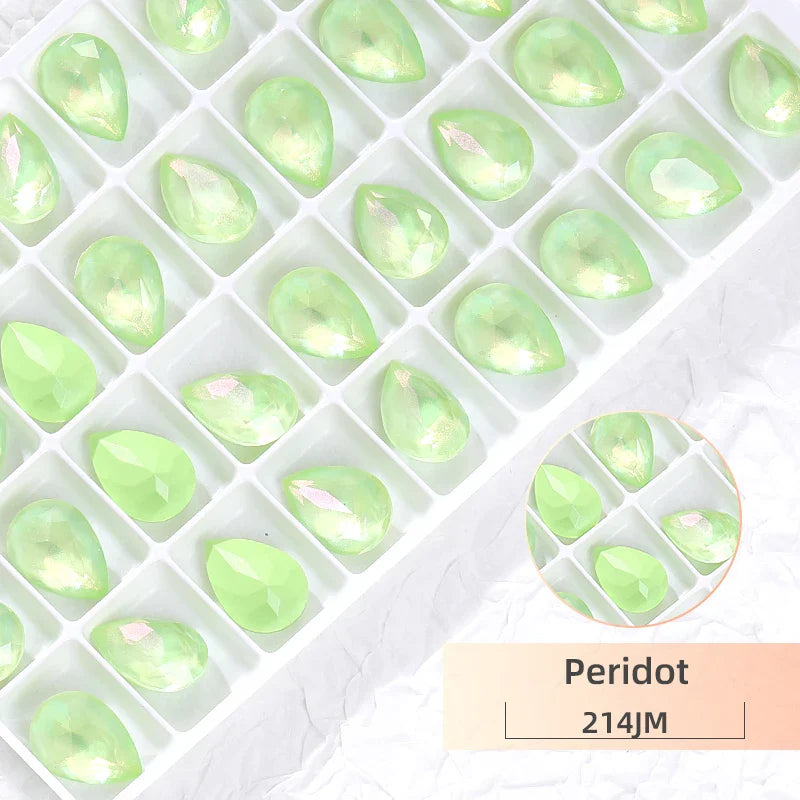 New Design Drop Rhinestones 7x10mm Pointback Crystal Strass Korean Style Glue On Nails Stones Glitter Glass Rhinestone