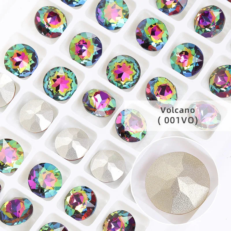 8mm Round Rhinestones Pointback Crystal Strass Garments Decoration DIY Rhinestones Glue On Bags Wedding Dress Decoration Stones