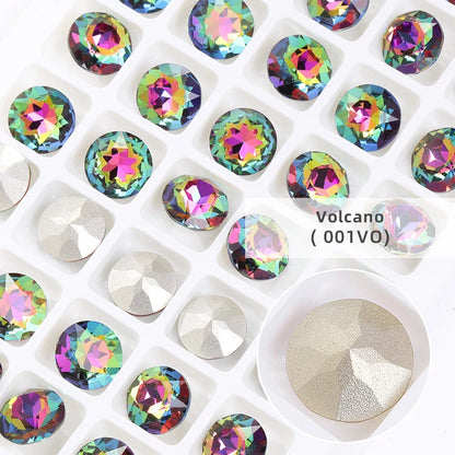 8mm Round Rhinestones Pointback Crystal Strass Garments Decoration DIY Rhinestones Glue On Bags Wedding Dress Decoration Stones