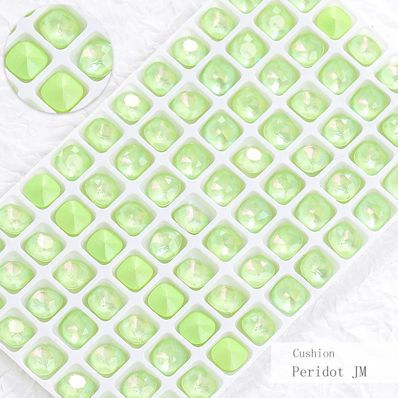 Square Shape Nail Stones Korean Style Nail Art Glass Crystals New Design Mocha Color Rhinestones Pointback Rhinestones