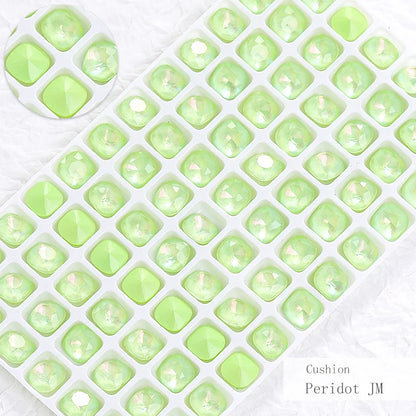Square Shape Nail Stones Korean Style Nail Art Glass Crystals New Design Mocha Color Rhinestones Pointback Rhinestones