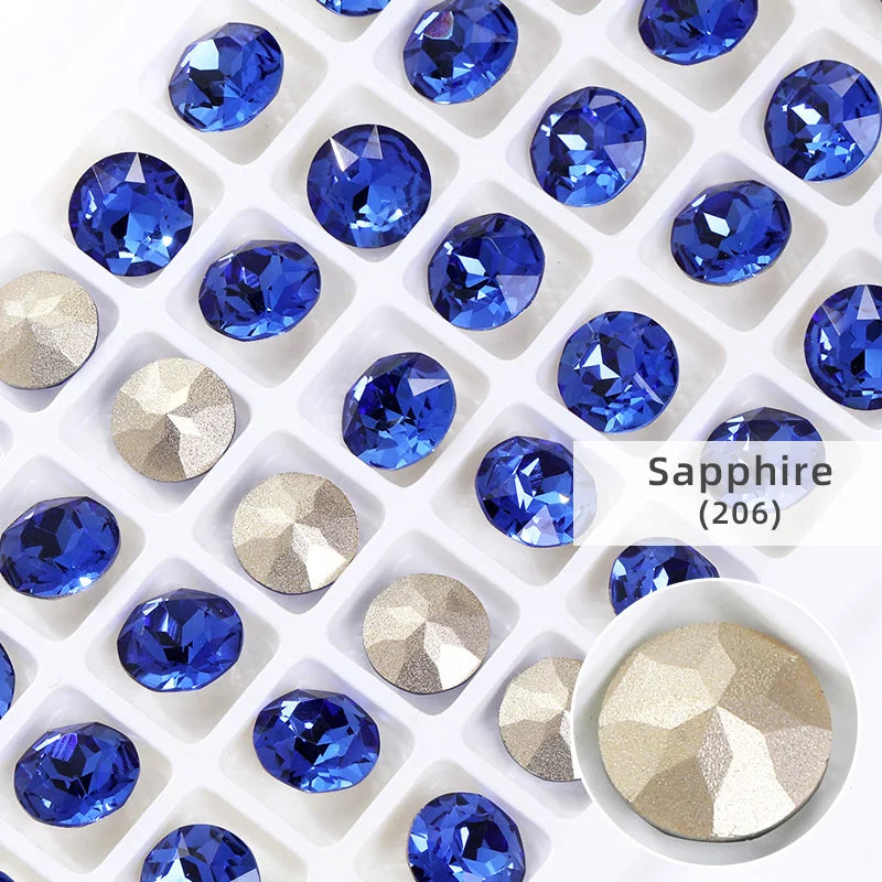 8mm Round Rhinestones Pointback Crystal Strass Garments Decoration DIY Rhinestones Glue On Bags Wedding Dress Decoration Stones