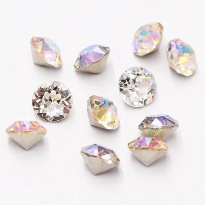 50pcs Crystal Stones Round Shape DIY Accessories Pointback Glass Strass 4mm Small Size Glue On Nails Rhinestones Crystal Rivoli