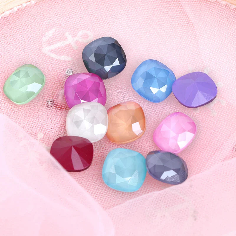 Square Shape Mocha Rhinestones Pointback Glass Strass Crystal New Arrival Glue On Nails Loose Stones Rhinestones