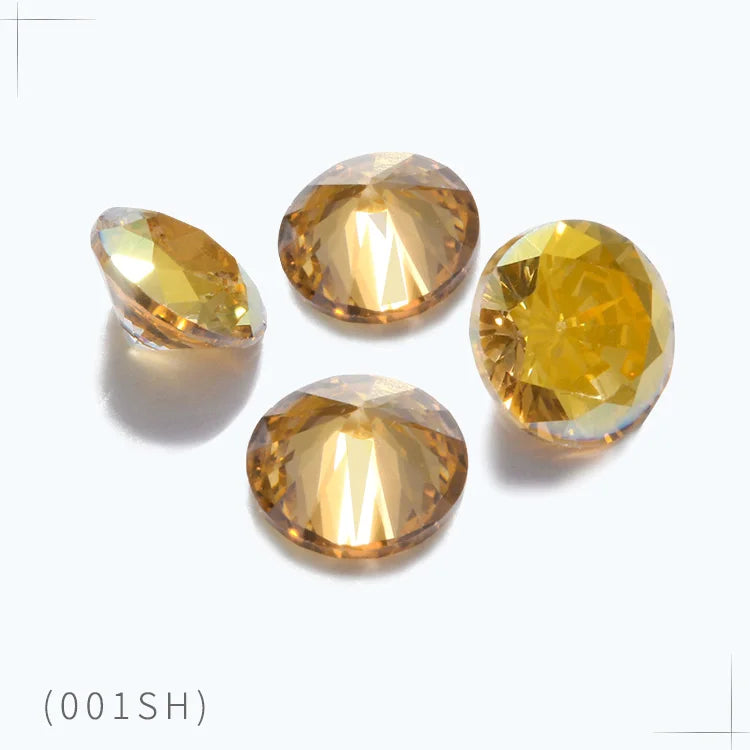 4-10mm Pointback Zirconia Rhinestones Round Shape Zircon Crystals Jewelry Stone Zirconia Colorful Glue On Strass