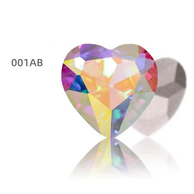 Heart Rhinestones Crystals Handcrafts DIY Rhinestones For Clothes Bags Glue On Nails Glass Strass Crystals 27mm crystal beads