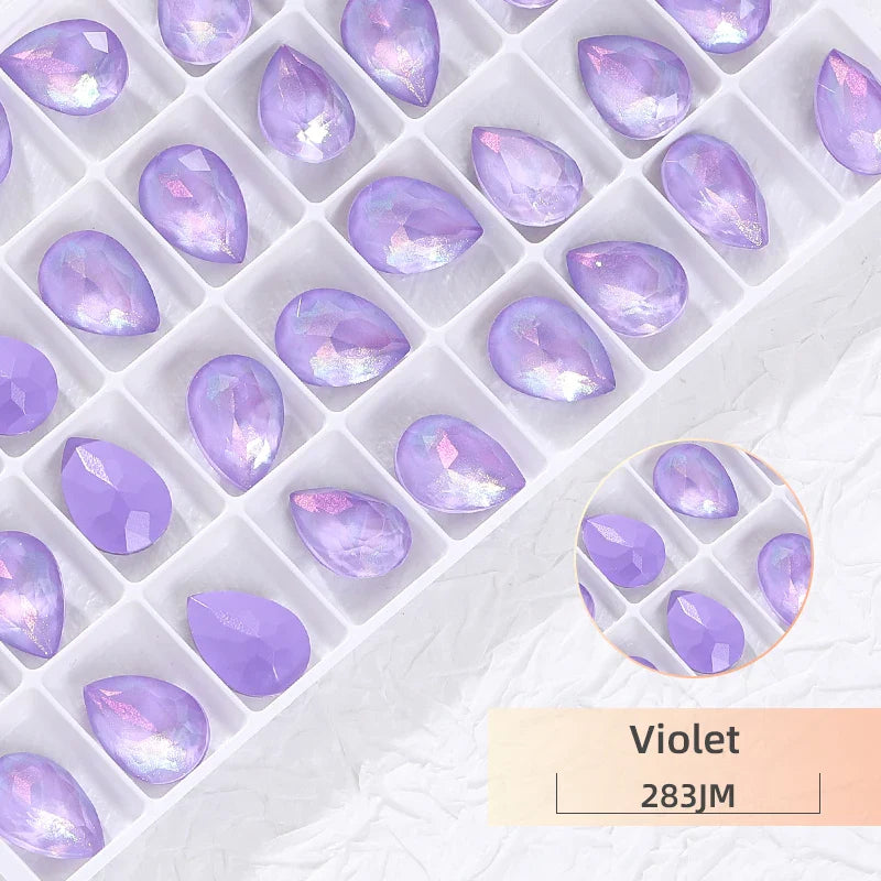 New Design Drop Rhinestones 7x10mm Pointback Crystal Strass Korean Style Glue On Nails Stones Glitter Glass Rhinestone