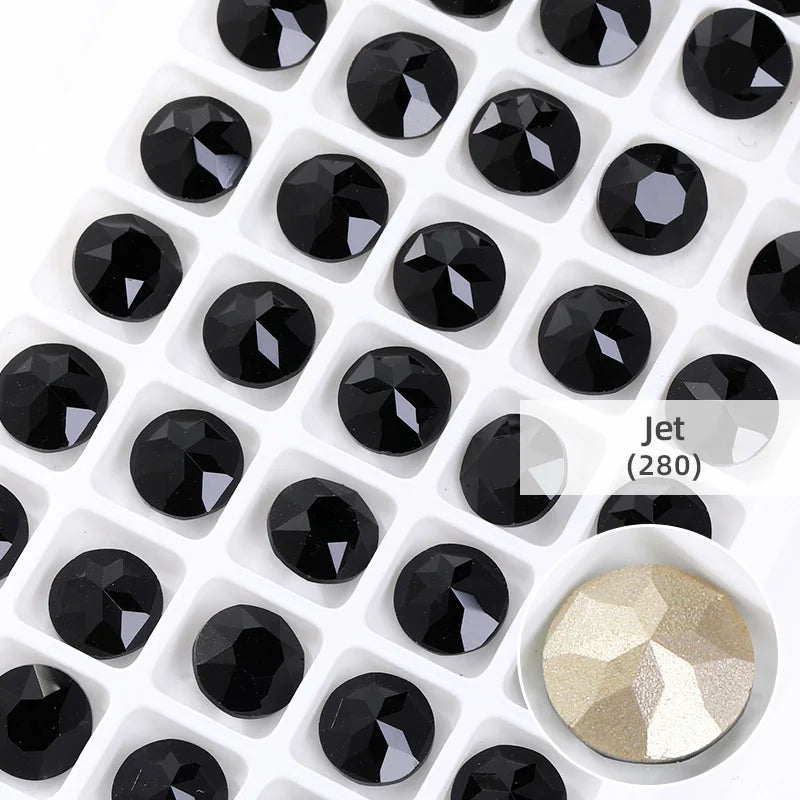 8mm Round Rhinestones Pointback Crystal Strass Garments Decoration DIY Rhinestones Glue On Bags Wedding Dress Decoration Stones