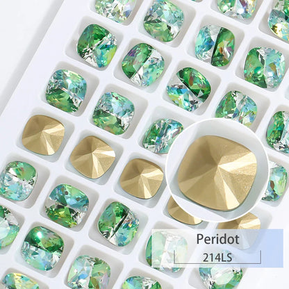 K9 Glass Crystals Crafts Pointback Loose Stones Square Crystals For Clothes Bags DIY Jewelry Decoration Garments Strass