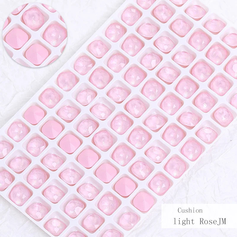 Square Shape Nail Stones Korean Style Nail Art Glass Crystals New Design Mocha Color Rhinestones Pointback Rhinestones