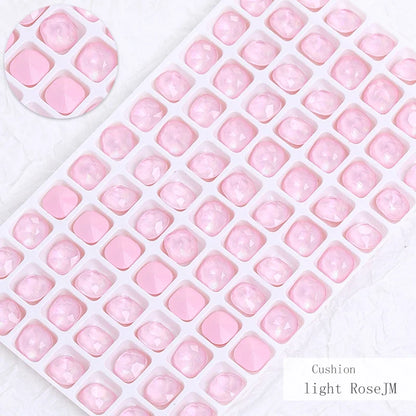 Square Shape Nail Stones Korean Style Nail Art Glass Crystals New Design Mocha Color Rhinestones Pointback Rhinestones