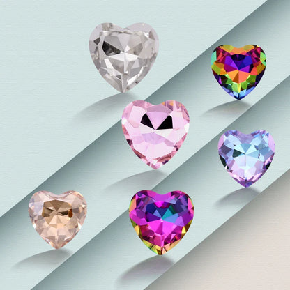 Heart Rhinestones Crystals Handcrafts DIY Rhinestones For Clothes Bags Glue On Nails Glass Strass Crystals 27mm crystal beads