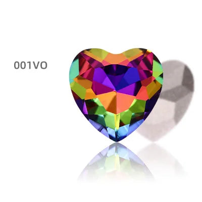 Heart Rhinestones Crystals Handcrafts DIY Rhinestones For Clothes Bags Glue On Nails Glass Strass Crystals 27mm crystal beads
