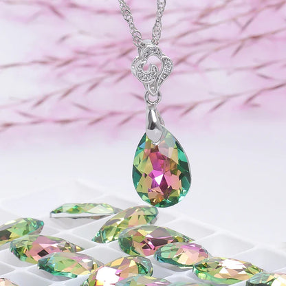 New Design Glitter Drop Rhinestones Pendants High Quality Glass Crystal Beads Jewelry Making DIY Accessories Pendant Beads