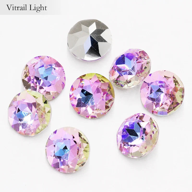 Pointback Crystal Loose Rhinestones for Clothes 20 Colors Mixed Gemstone Flower K9 Glass Strass Crystal Beads Glue on Nail Arts