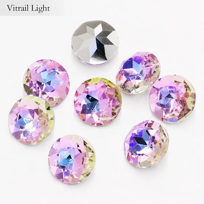 Pointback Crystal Loose Rhinestones for Clothes 20 Colors Mixed Gemstone Flower K9 Glass Strass Crystal Beads Glue on Nail Arts