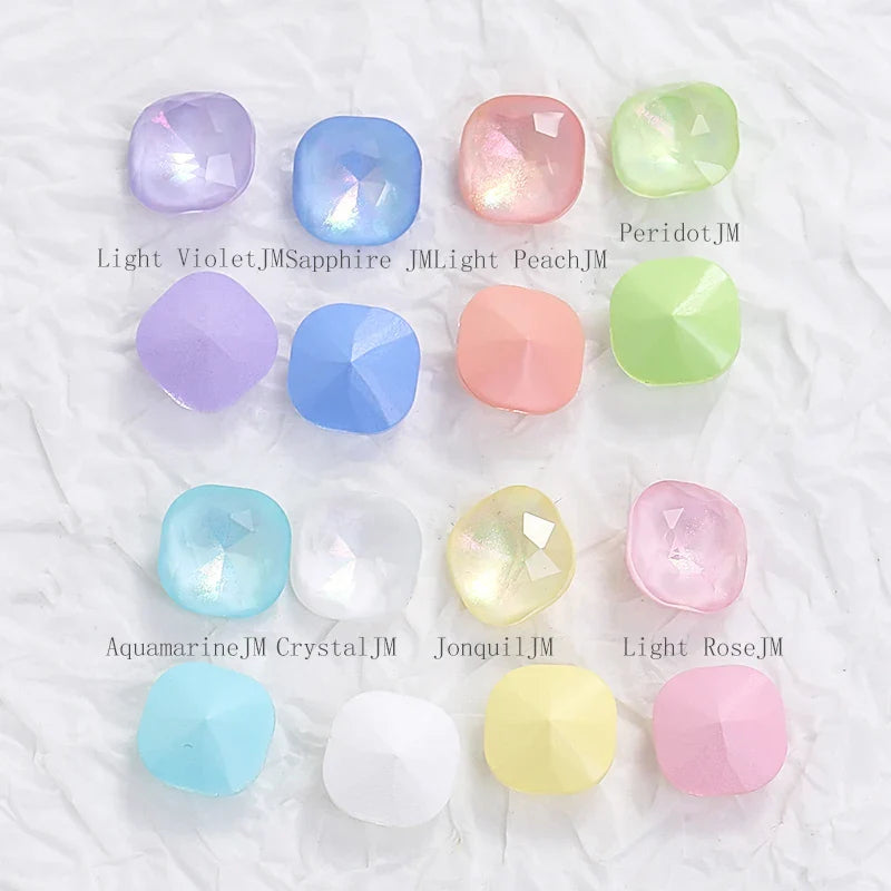 Square Shape Nail Stones Korean Style Nail Art Glass Crystals New Design Mocha Color Rhinestones Pointback Rhinestones