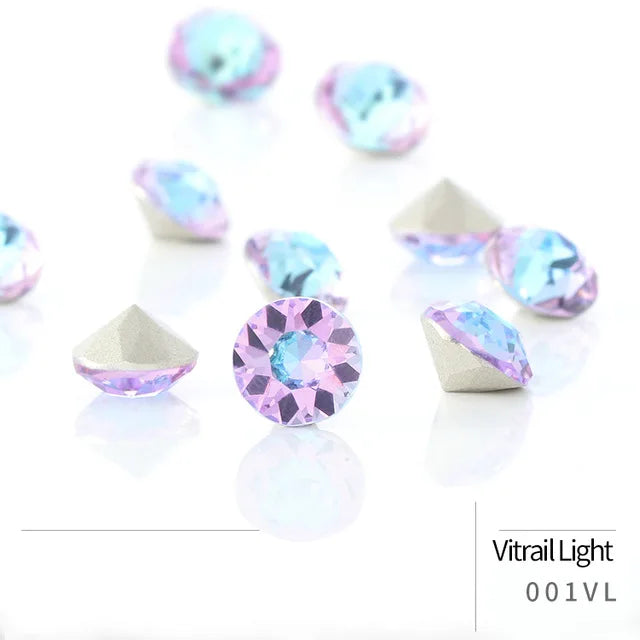 50pcs Crystal Stones Round Shape DIY Accessories Pointback Glass Strass 4mm Small Size Glue On Nails Rhinestones Crystal Rivoli