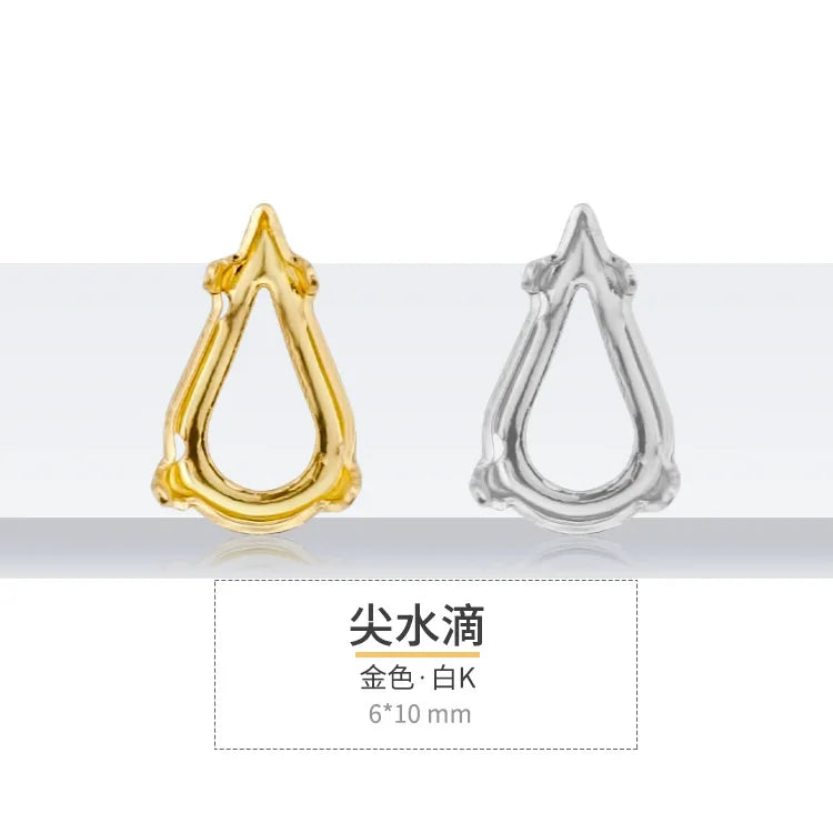 Drop Copper K9 Empty Claw Settings for Fancy Stones Golden Round Rhinestones Claw Silver Gold Firmly Set Rhinestones Base Claw