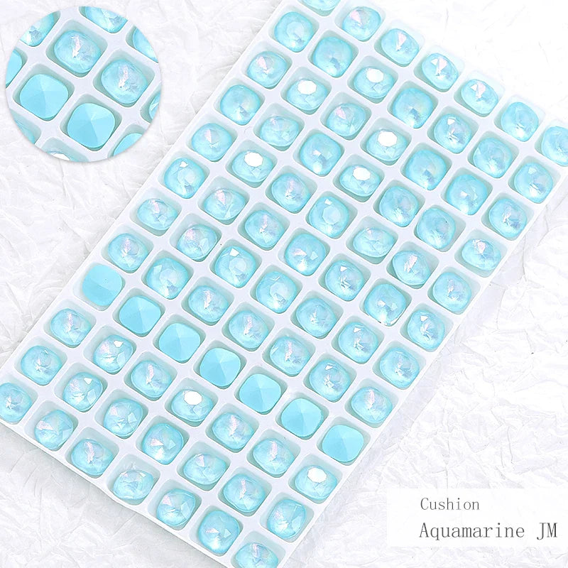 Square Shape Nail Stones Korean Style Nail Art Glass Crystals New Design Mocha Color Rhinestones Pointback Rhinestones