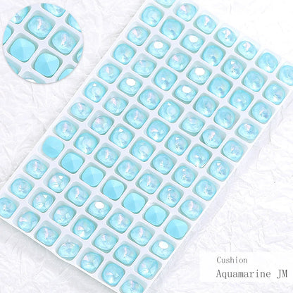 Square Shape Nail Stones Korean Style Nail Art Glass Crystals New Design Mocha Color Rhinestones Pointback Rhinestones