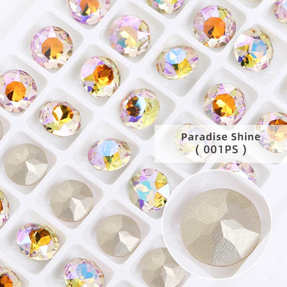8mm Round Rhinestones Pointback Crystal Strass Garments Decoration DIY Rhinestones Glue On Bags Wedding Dress Decoration Stones
