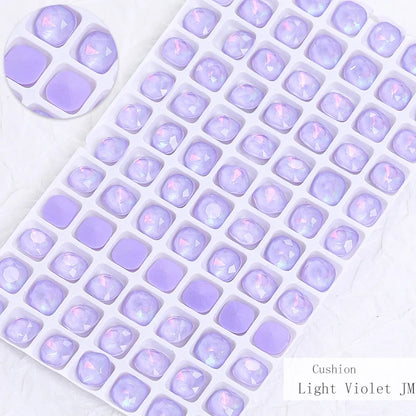 Square Shape Nail Stones Korean Style Nail Art Glass Crystals New Design Mocha Color Rhinestones Pointback Rhinestones