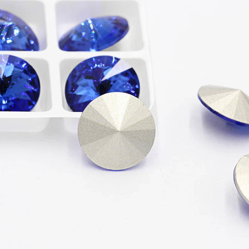 Blue Rose Mixed Round Crystal K9 Glass Rhinestones Applique Fancy Stones for Craft Glue Christmas Clothing Garment Decoration