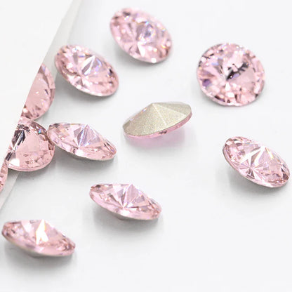 Blue Rose Mixed Round Crystal K9 Glass Rhinestones Applique Fancy Stones for Craft Glue Christmas Clothing Garment Decoration