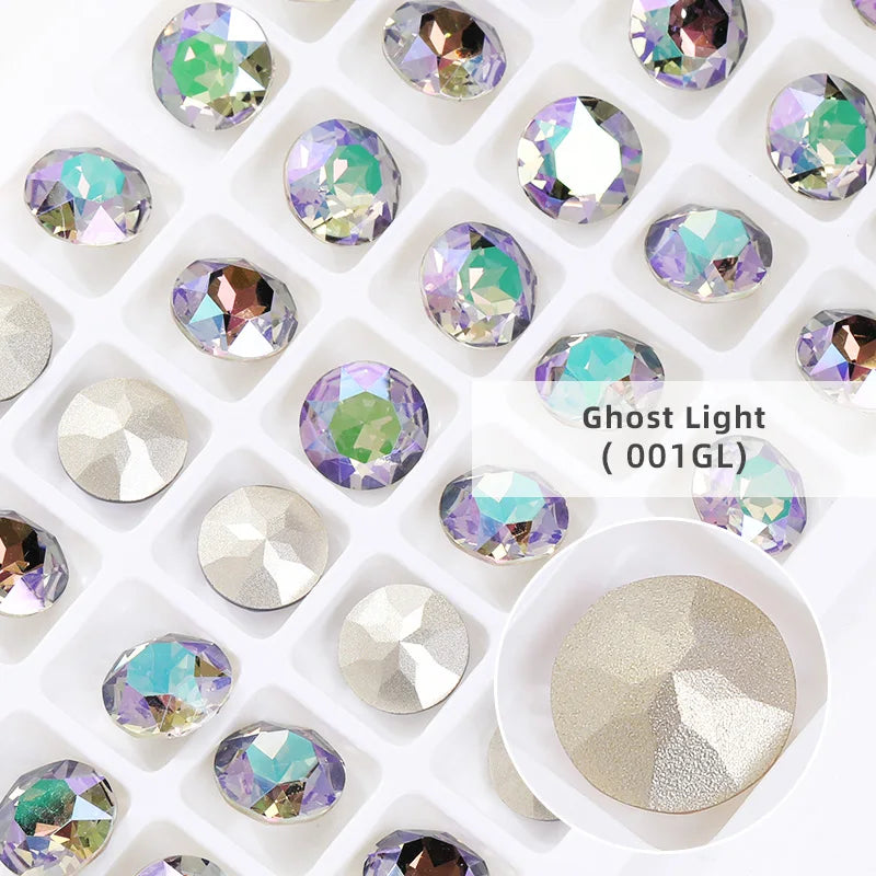 8mm Round Rhinestones Pointback Crystal Strass Garments Decoration DIY Rhinestones Glue On Bags Wedding Dress Decoration Stones