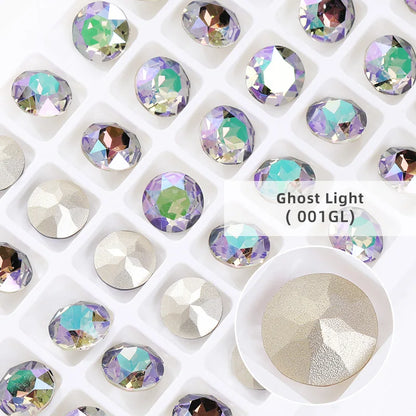 8mm Round Rhinestones Pointback Crystal Strass Garments Decoration DIY Rhinestones Glue On Bags Wedding Dress Decoration Stones