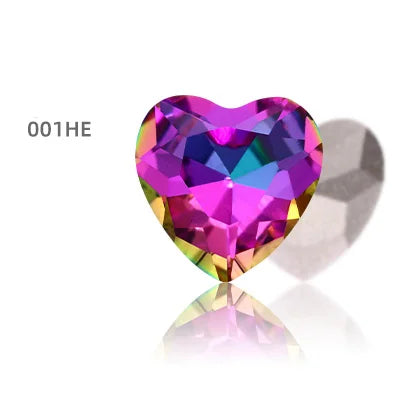 Heart Rhinestones Crystals Handcrafts DIY Rhinestones For Clothes Bags Glue On Nails Glass Strass Crystals 27mm crystal beads