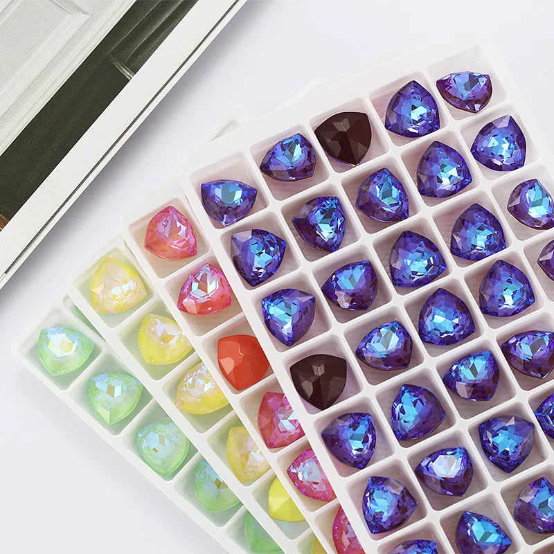 12mm Trilliant Mocha Fluorescent K9 Glass Loose Rhinestones Pointback Strass Crystal Glue on Clothes Crafts DIY Jewelry