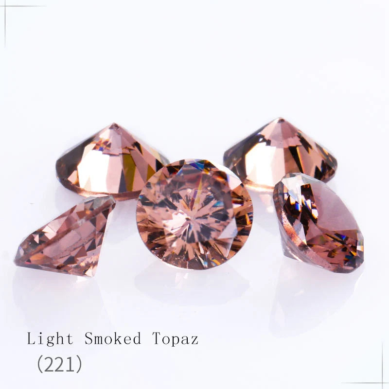 4-10mm Pointback Zirconia Rhinestones Round Shape Zircon Crystals Jewelry Stone Zirconia Colorful Glue On Strass