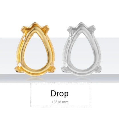 Drop Copper K9 Empty Claw Settings for Fancy Stones Golden Round Rhinestones Claw Silver Gold Firmly Set Rhinestones Base Claw