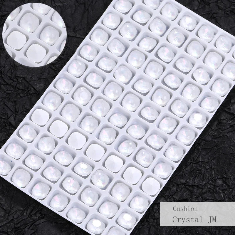 Square Shape Nail Stones Korean Style Nail Art Glass Crystals New Design Mocha Color Rhinestones Pointback Rhinestones