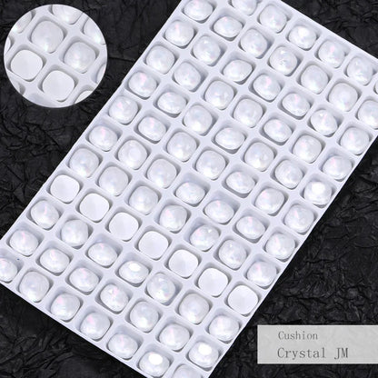 Square Shape Nail Stones Korean Style Nail Art Glass Crystals New Design Mocha Color Rhinestones Pointback Rhinestones