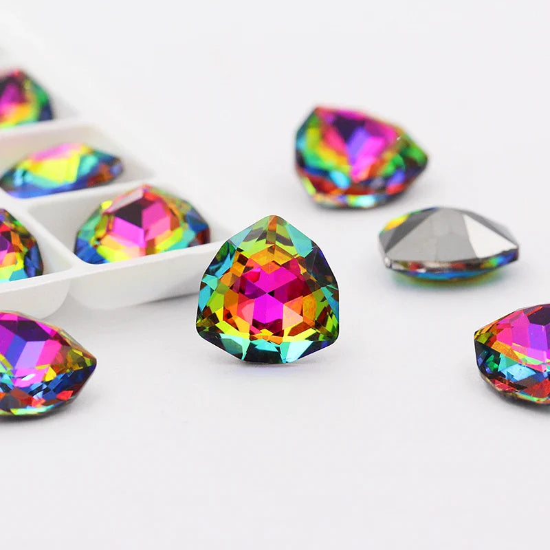 Colorful Loose Rhinestones DIY Clothes Sewing Decoration Crystal Crafts Pointback Glue On Rhinestones Glass Strass